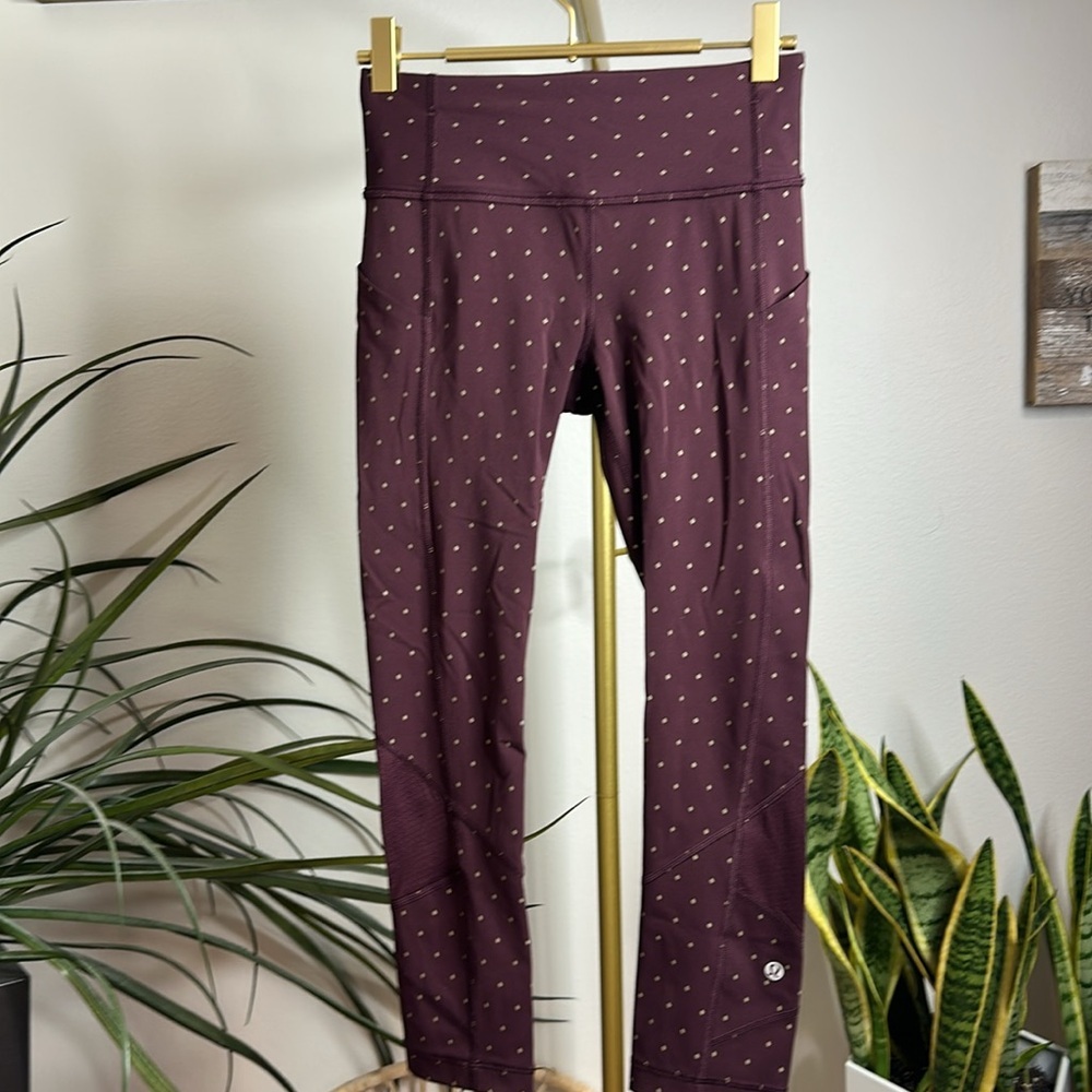 159. Lululemon Special Edition: *Nightfall Reflective Pace Rival Crop Bordeaux - Picture 9 of 12